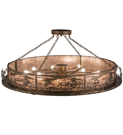 Meyda Tiffany Tropical Floral 71392 Pendant Light - Antique Copper