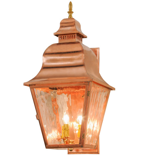 Meyda Tiffany Lighting 71569 Revere Three Light Wall Sconce Outdoor Copper/Antique/Verde