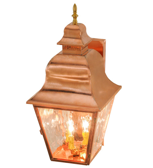 Meyda Tiffany Lighting 71569 Revere Three Light Wall Sconce Outdoor Copper/Antique/Verde