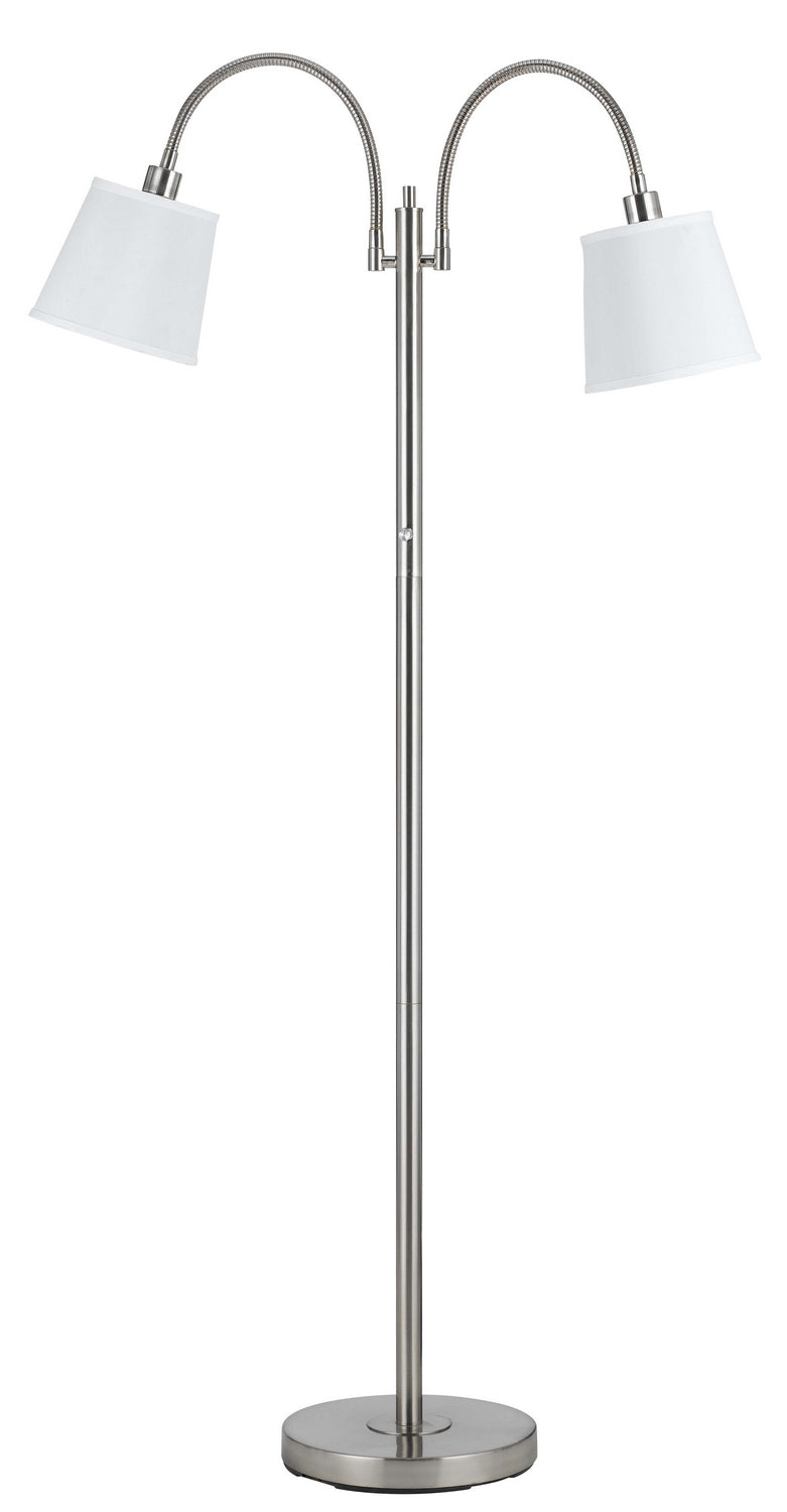 Cal Lighting BO-2444FL-BS Gail Two Light Floor Lamp Lamp Pewter, Nickel, Silver