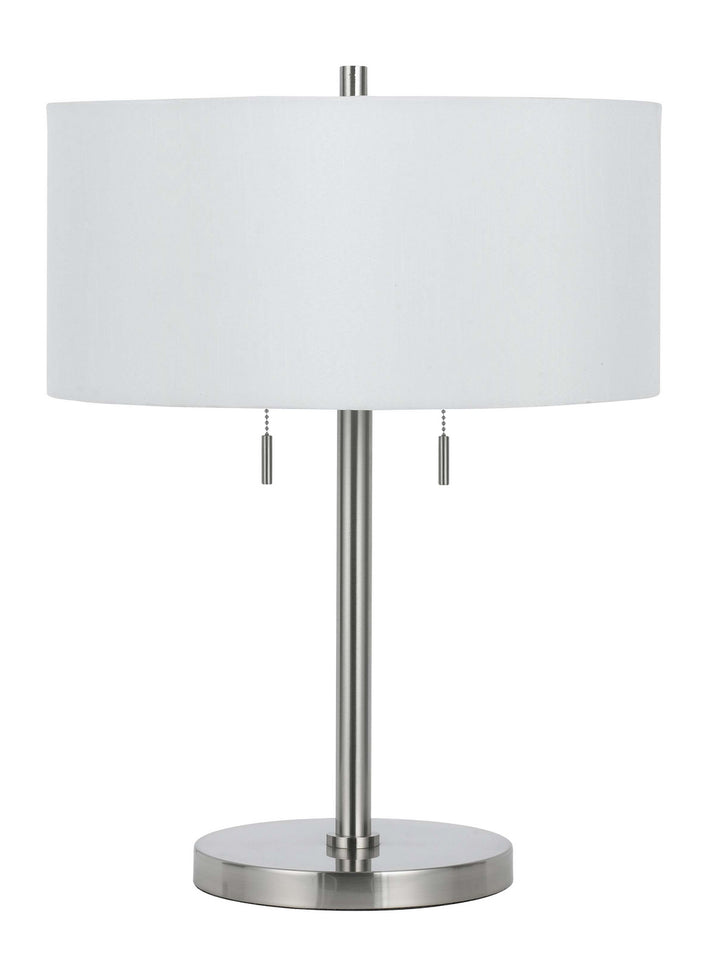 Cal Lighting BO-2450TB-BS Calais Two Light Table Lamp Lamp Pewter, Nickel, Silver