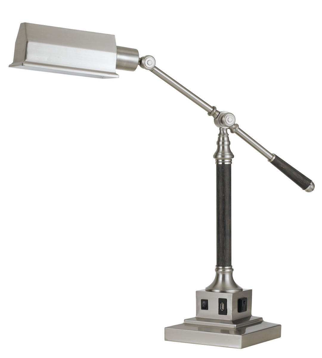 Cal Lighting BO-2687DK Angelton One Light Desk Lamp Lamp Pewter, Nickel, Silver