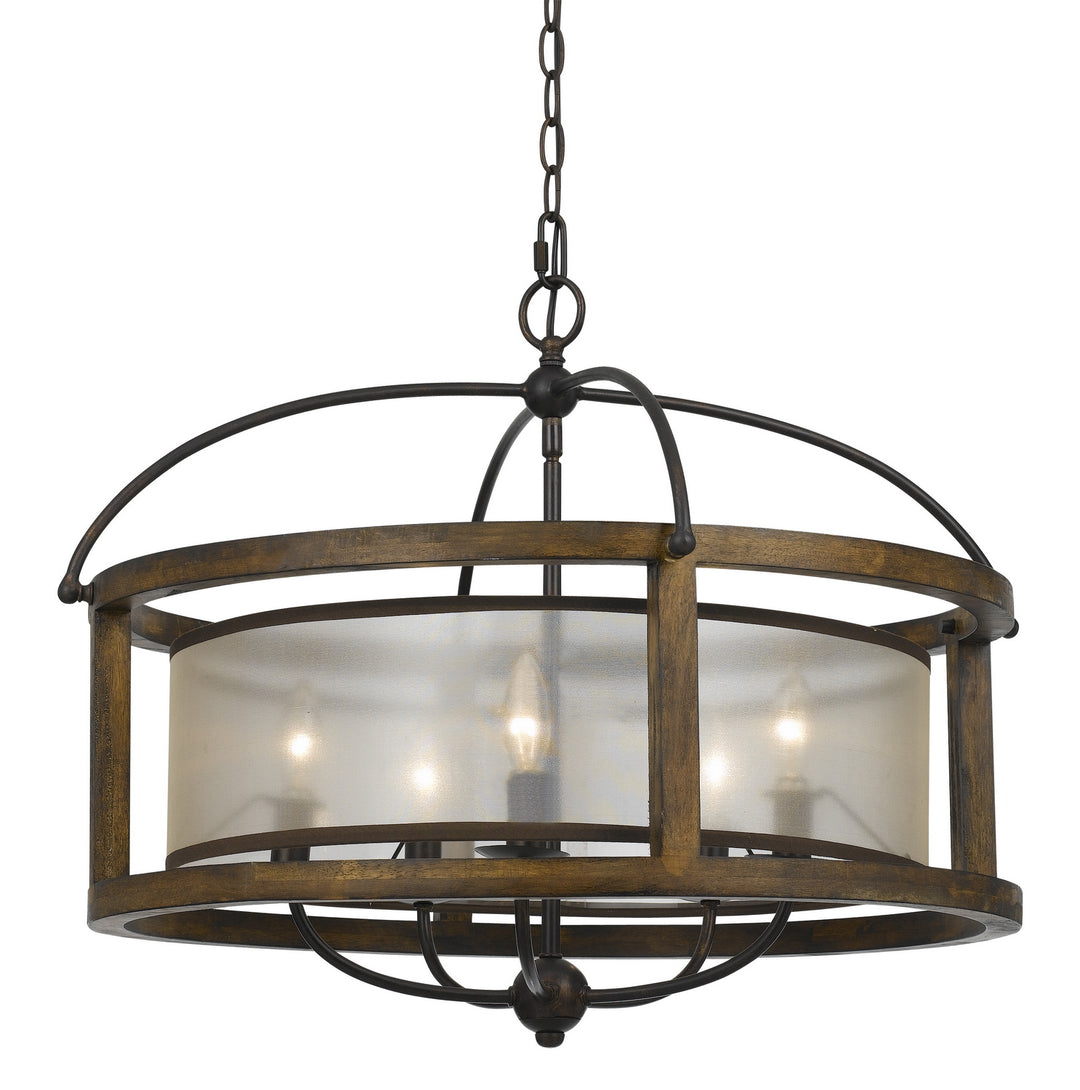 Cal Round FX-3536/5 Chandelier Light - Dark Bronze