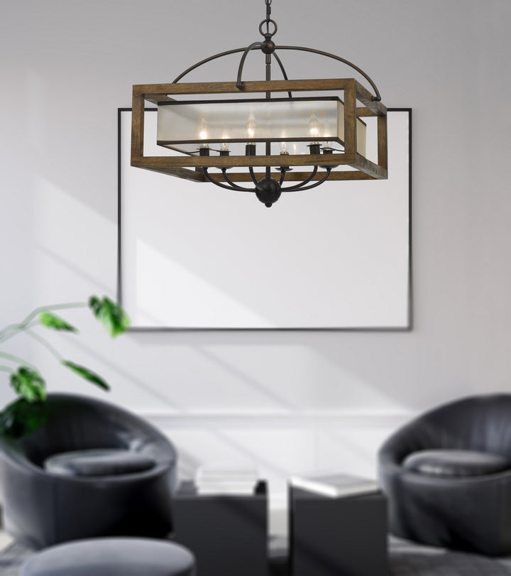 Cal Square FX-3536/6 Chandelier Light - Dark Bronze