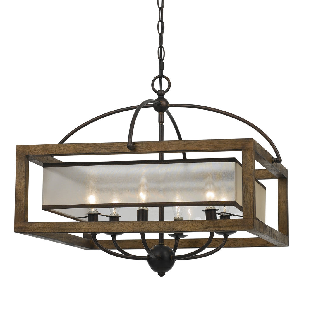 Cal Square FX-3536/6 Chandelier Light - Dark Bronze