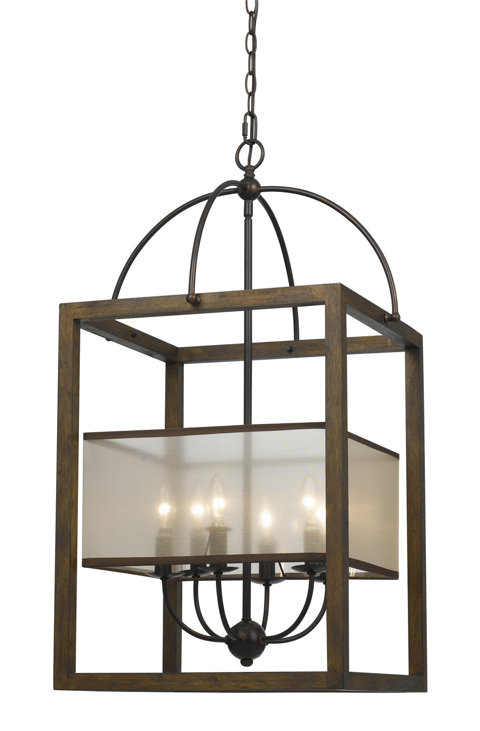 Cal Rectangular FX-3536/6L Pendant Light - Dark Bronze