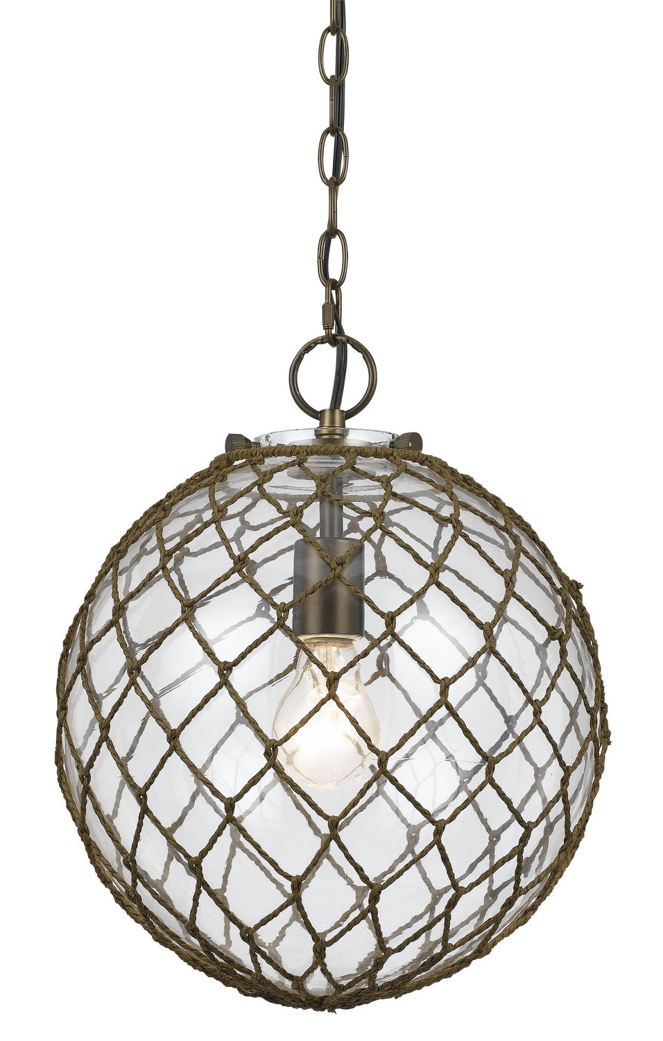 Cal Rope FX-3576/1P Pendant Light - Glass/Rope