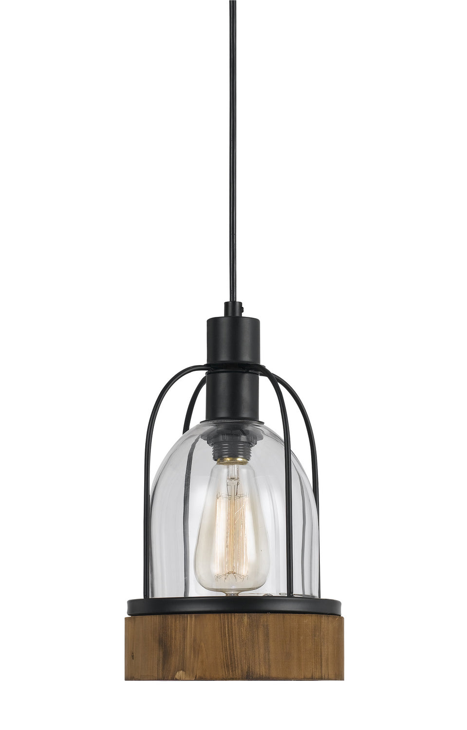 Cal Beacon FX-3584-1P Pendant Light - Wood/Dark Bronze