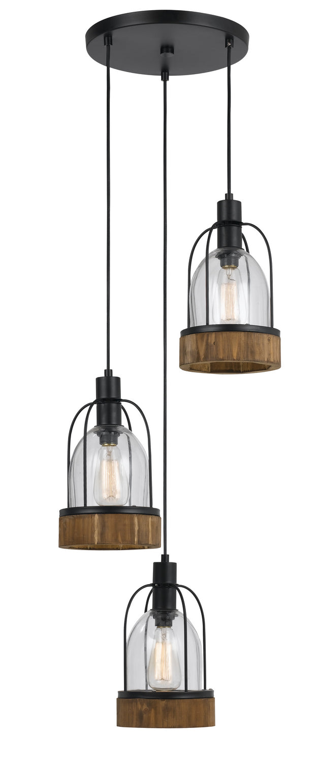 Cal Beacon FX-3584-3 Pendant Light - Wood/Dark Bronze