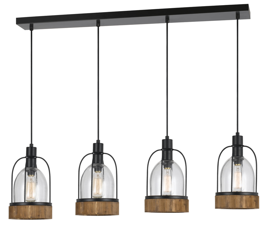 Cal Beacon FX-3584-4 Pendant Light - Wood/Dark Bronze