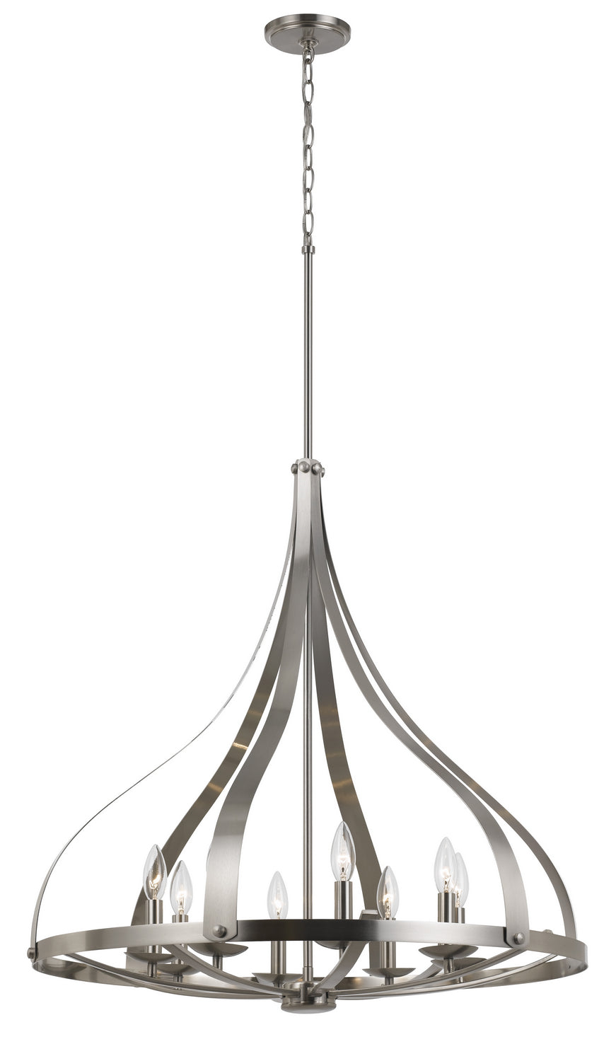 Cal Meridian FX-3589-8 Chandelier Light - Brushed Steel