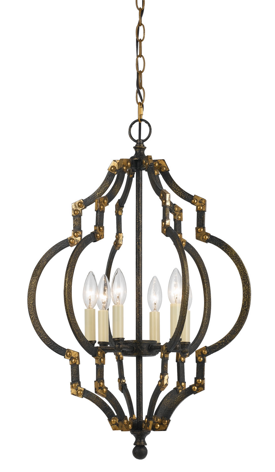 Cal Howell FX-3593-6 Pendant Light - Irontiqued Gold