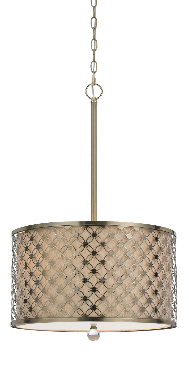 Cal Myrtle FX-3596-1P Pendant Light - Antiqued Brass