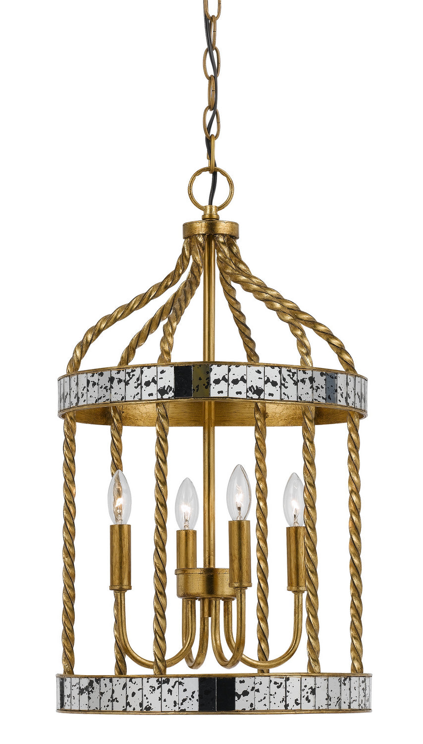 Cal Glenwood FX-3599-4 Pendant Light - French Gold/Antiqued Mirror