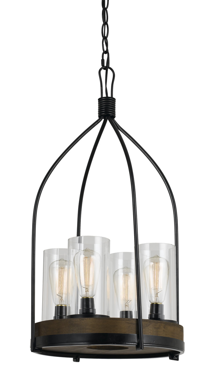 Cal Chardon FX-3614-4 Chandelier Light - Iron/Wood