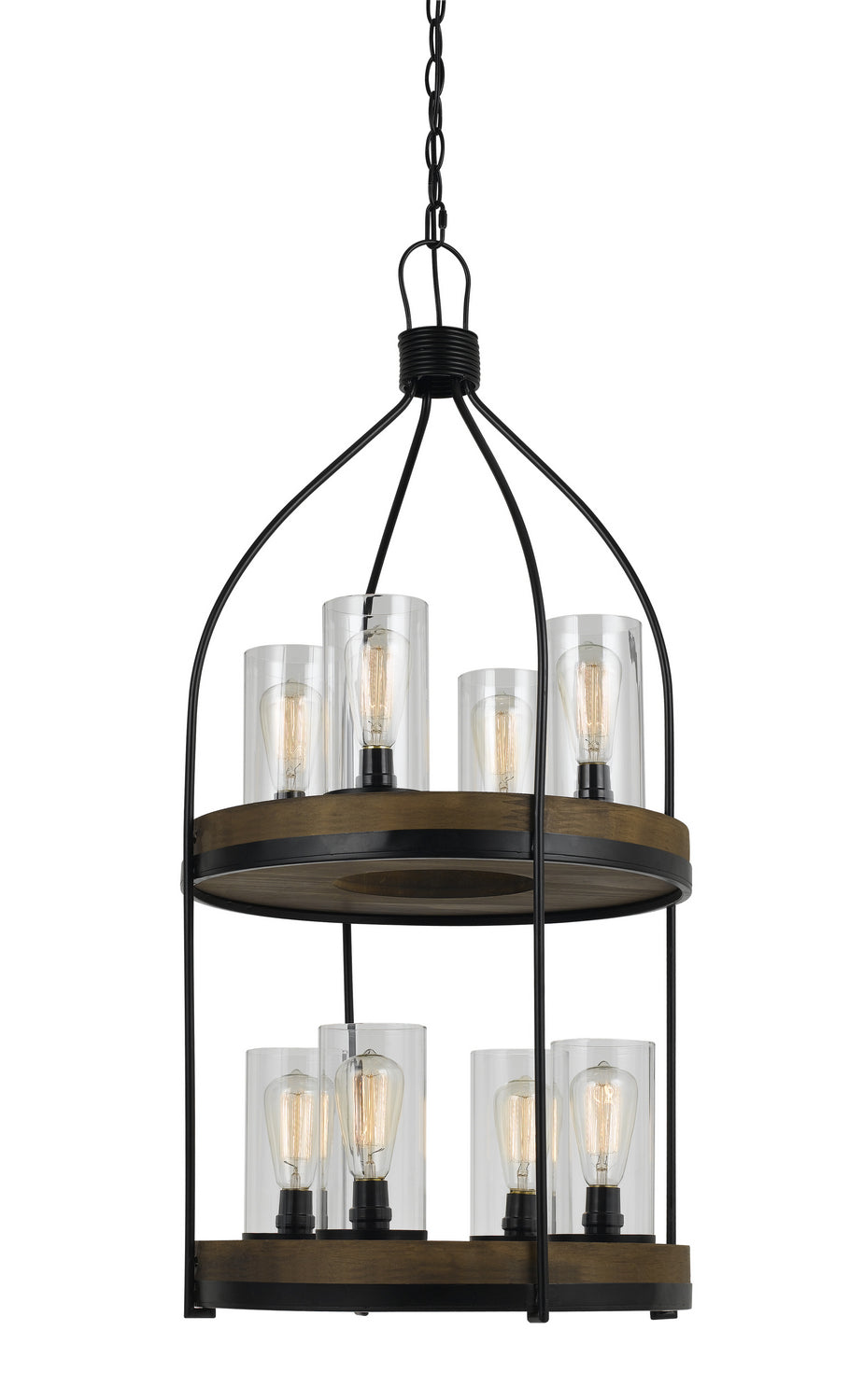 Cal Chardon FX-3614-8 Pendant Light - Iron/Wood