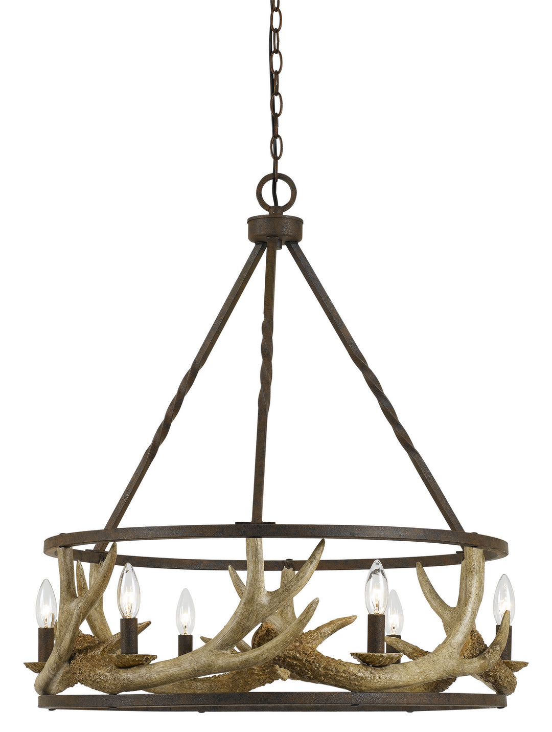 Cal Antler FX-3618-6 Chandelier Light - Rust