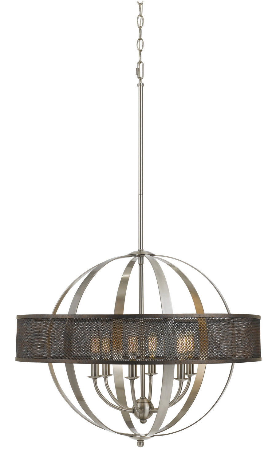 Cal Willow FX-3622-6 Pendant Light - Brushed Steel