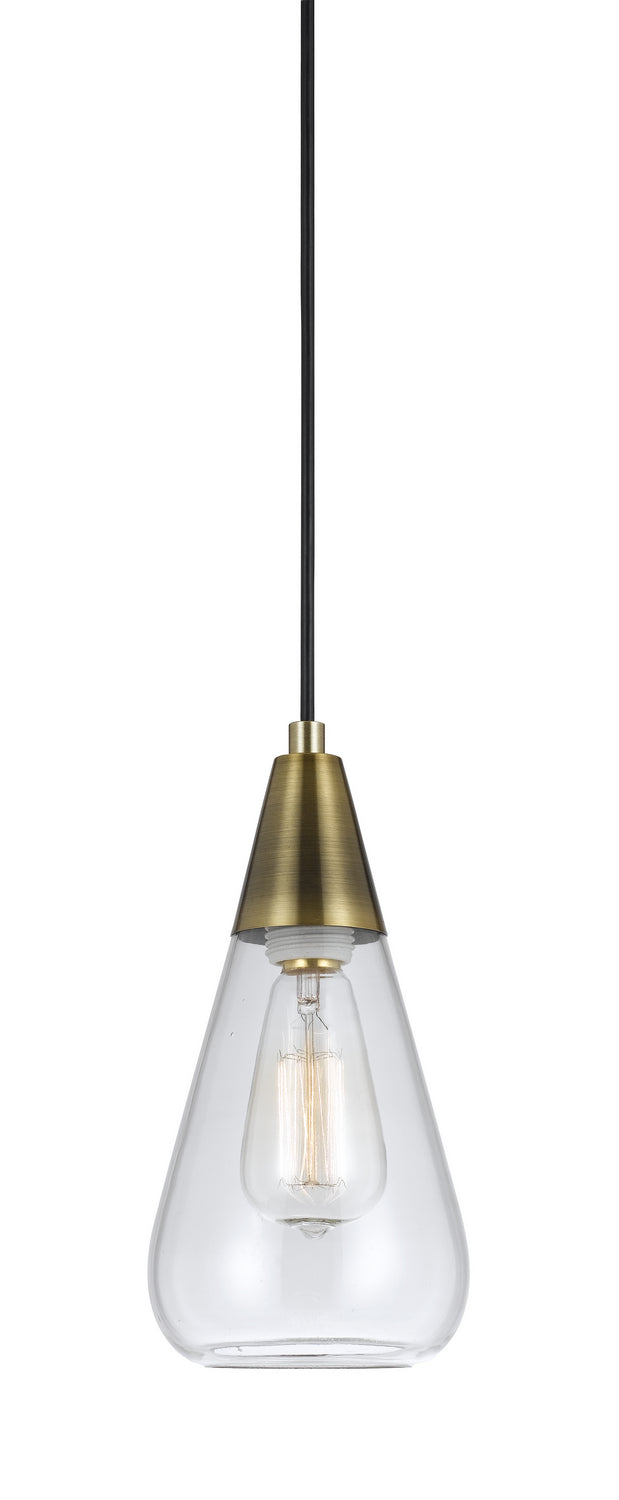 Cal Ellyn FX-3623-1P Pendant Light - Antique Brass/Black