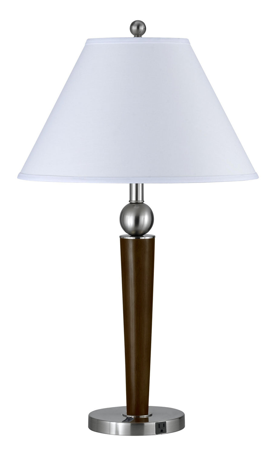 Cal Lighting LA-8005NS-2RBS Hotel Two Light Table Lamp Lamp Pewter, Nickel, Silver