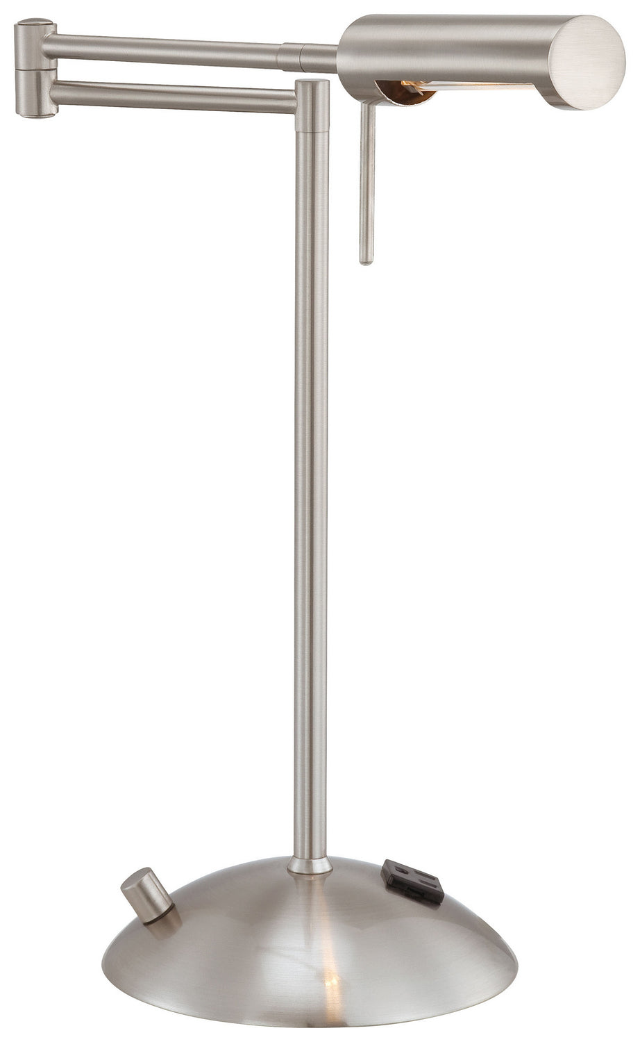 George Kovacs Lighting P101-084 Georges Reading Room One Light Swing Arm Table Lamp Lamp Pewter, Nickel, Silver
