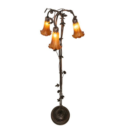 Meyda Tiffany Lighting 71881 Amber Three Light Floor Lamp Lamp Bronze / Dark