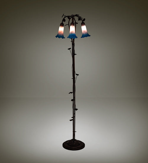 Meyda Tiffany Lighting 71882 Pink/Blue Three Light Floor Lamp Lamp Bronze / Dark