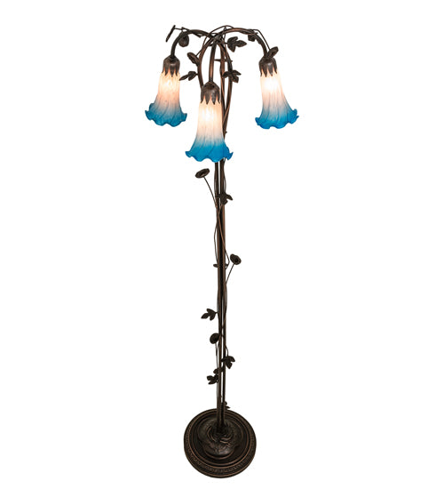 Meyda Tiffany Lighting 71882 Pink/Blue Three Light Floor Lamp Lamp Bronze / Dark