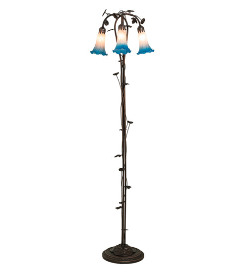 Meyda Tiffany Lighting 71882 Pink/Blue Three Light Floor Lamp Lamp Bronze / Dark