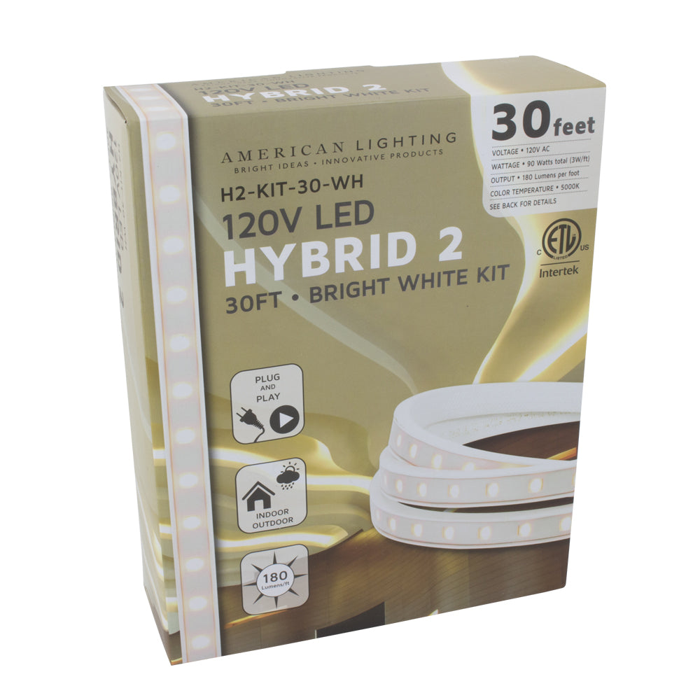 American Lighting H2-KIT-30-WH Hybrid 2 Tape Light Kit Decor White