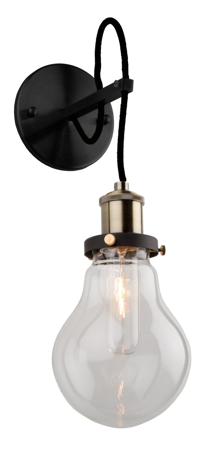 Artcraft Edison AC10480 Wall Light - Matte Black & Vintage Brass