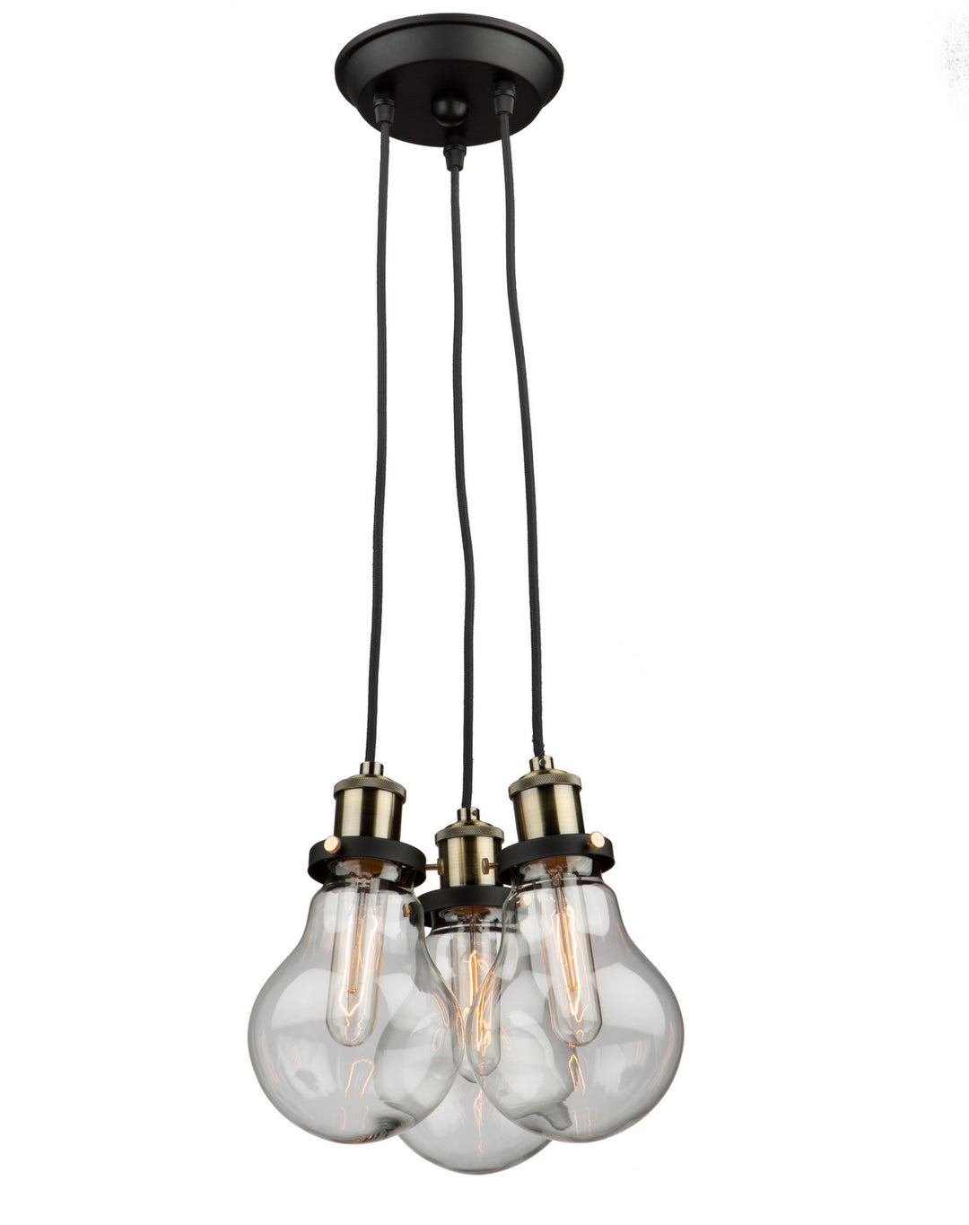 Artcraft Edison AC10483 Pendant Light - Matte Black & Vintage Brass