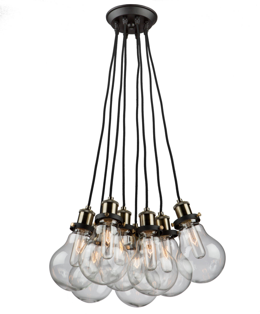 Artcraft Edison AC10488 Pendant Light - Matte Black & Vintage Brass