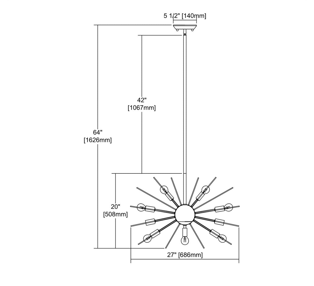 Elk Starburst 1140-024 Pendant Light - Polished Chrome