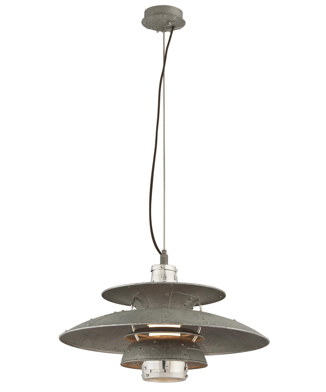 Troy Idlewild F4734 Pendant Light - Aviation Gray Vintage Aluminum