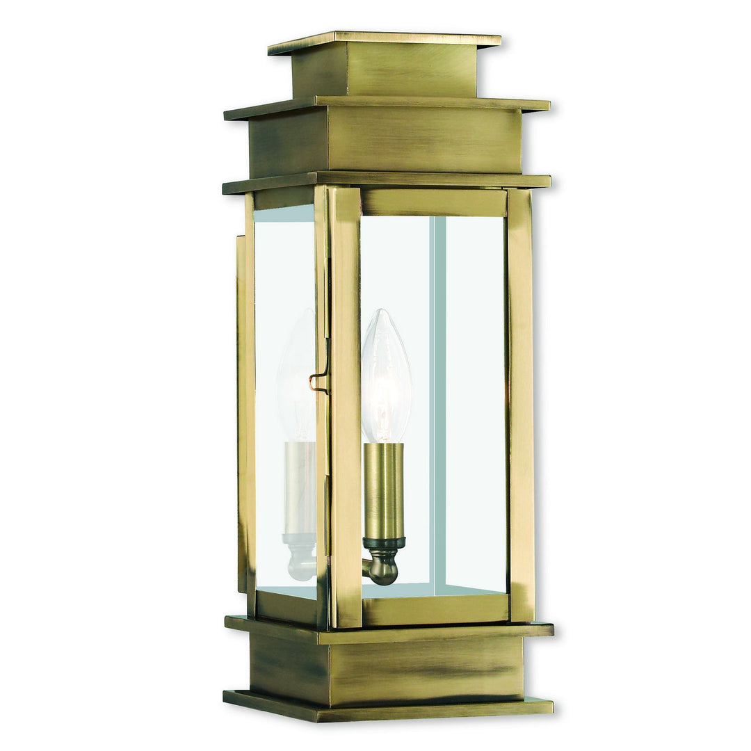 Livex Lighting 2013-01  Princeton Outdoor Antique Brass W/ Polished Chrome Stainless Steel