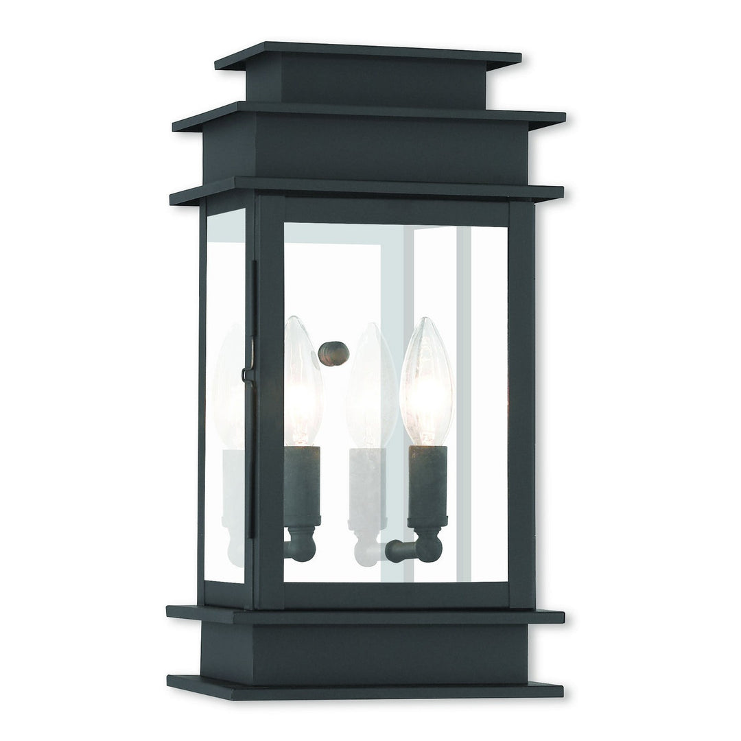 Livex Lighting 2014-04  Princeton Outdoor Black W/ Polished Chrome Stainless Steel