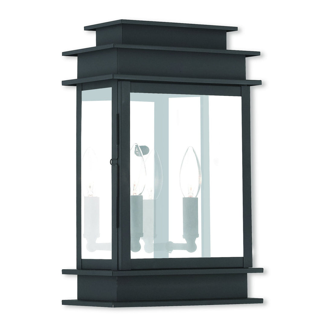 Livex Lighting 2016-04  Princeton Outdoor Black W/ Polished Chrome Stainless Steel