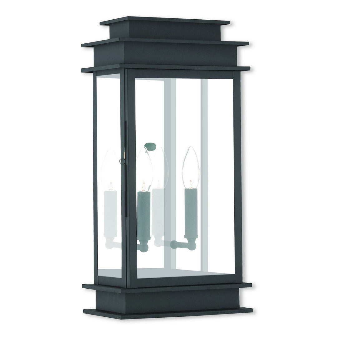 Livex Lighting 2018-04  Princeton Outdoor Black W/ Polished Chrome Stainless Steel