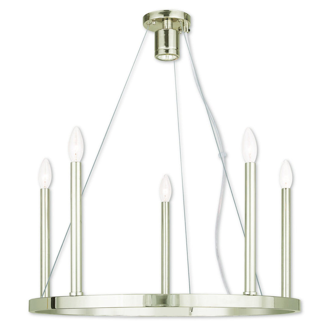 Livex Alpine 40245-35 Chandelier Light - Polished Nickel