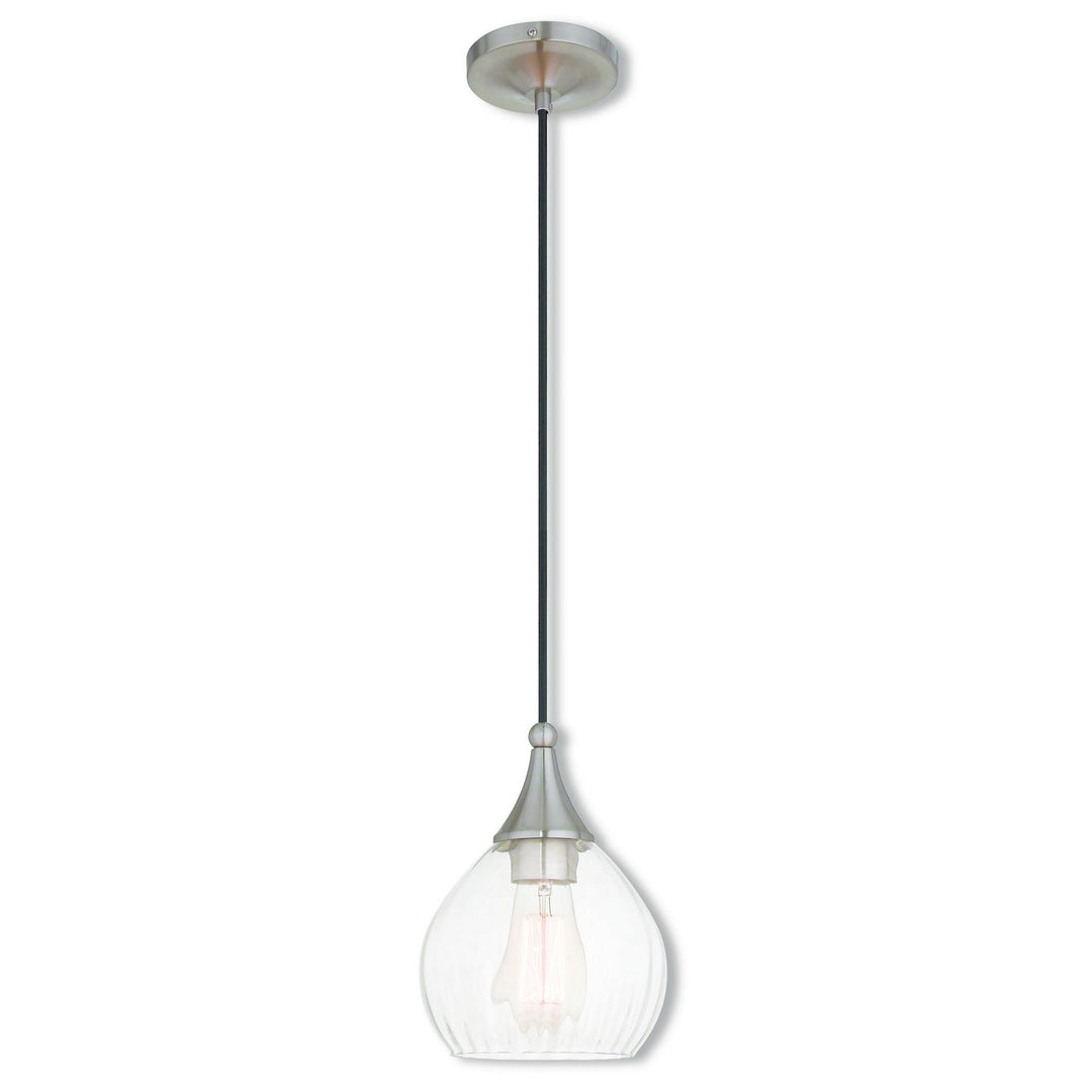 Livex Hand Blown Art Glass Mini Pendants 40601-91 Pendant Light - Brushed Nickel