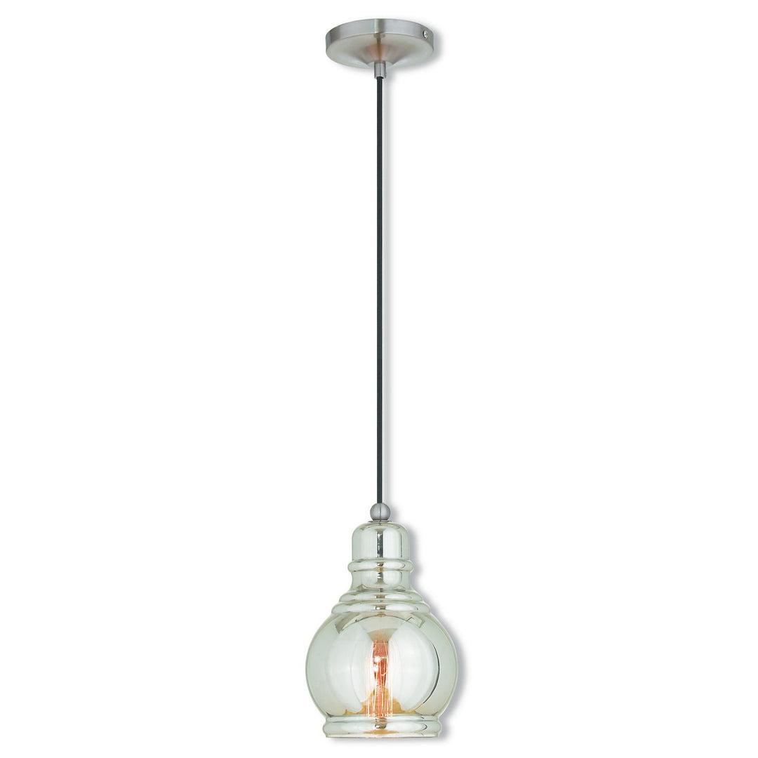 Livex Hand Blown Art Glass Mini Pendants 40604-91 Pendant Light - Brushed Nickel