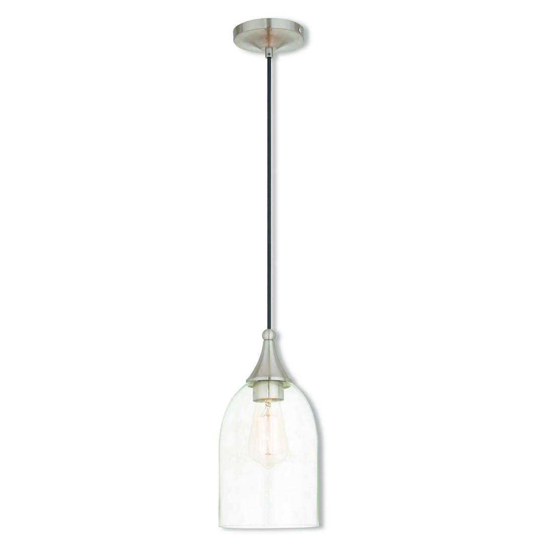 Livex Hand Blown Art Glass Mini Pendants 40608-91 Pendant Light - Brushed Nickel