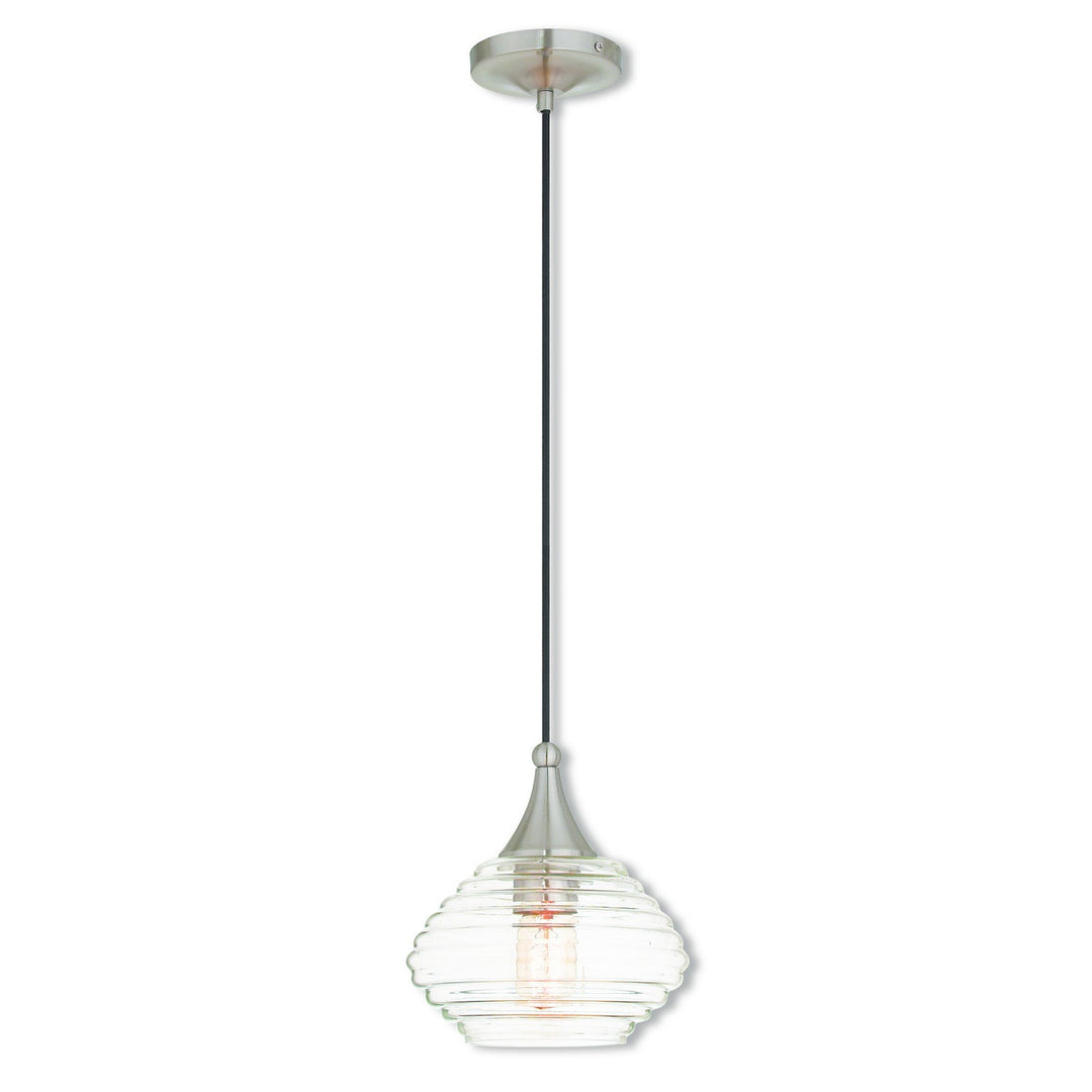 Livex Hand Blown Art Glass Mini Pendants 40610-91 Pendant Light - Brushed Nickel