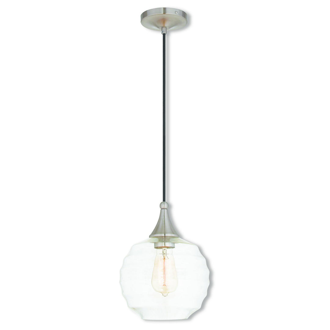 Livex Hand Blown Art Glass Mini Pendants 40611-91 Pendant Light - Brushed Nickel