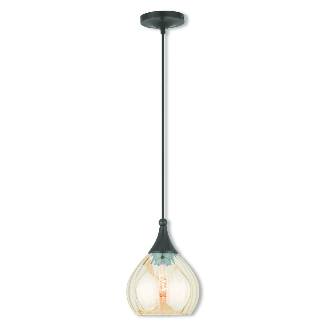 Livex Hand Blown Art Glass Mini Pendants 40615-92 Pendant Light - English Bronze