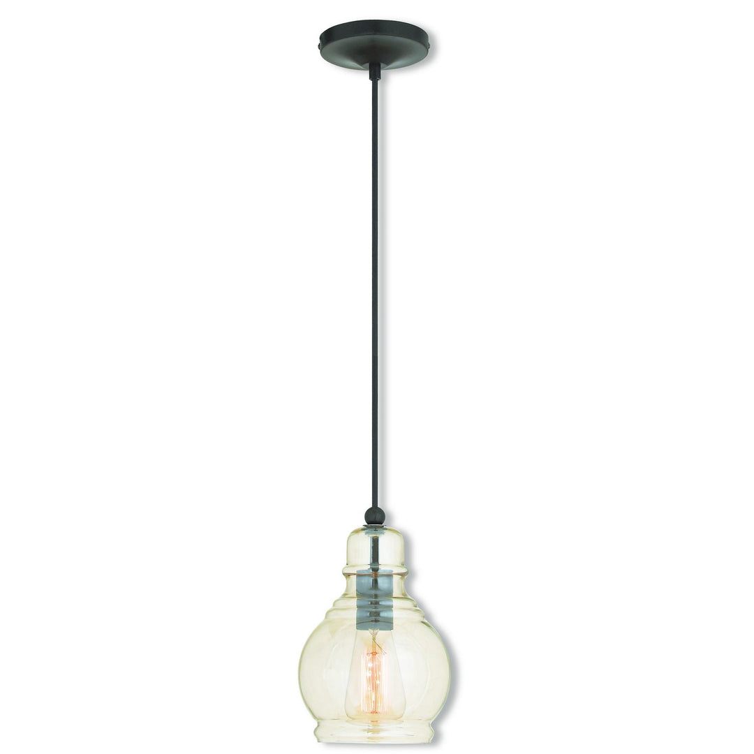Livex Hand Blown Art Glass Mini Pendants 40618-92 Pendant Light - English Bronze