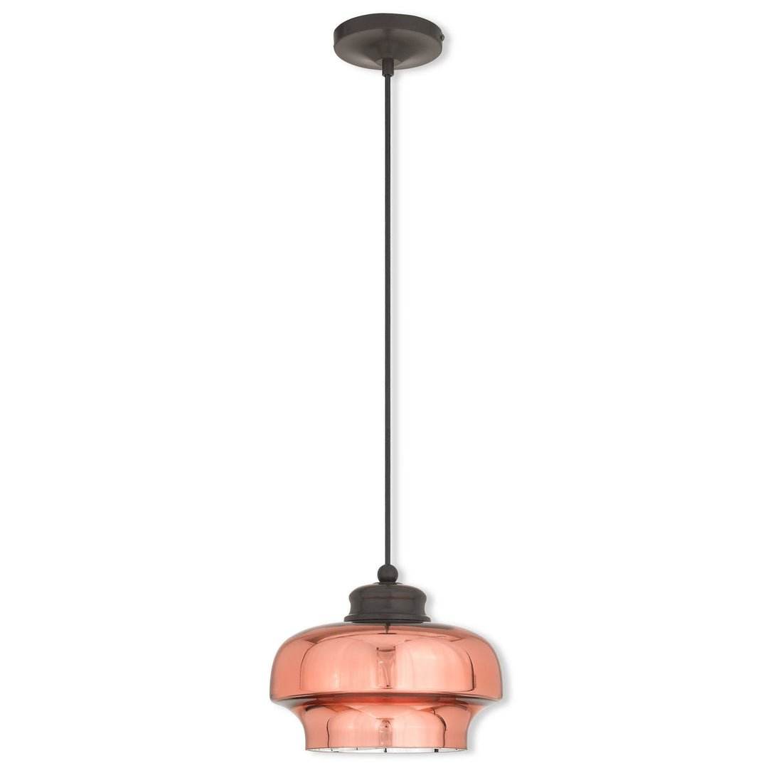 Livex Hand Blown Art Glass Mini Pendants 40631-92 Pendant Light - English Bronze