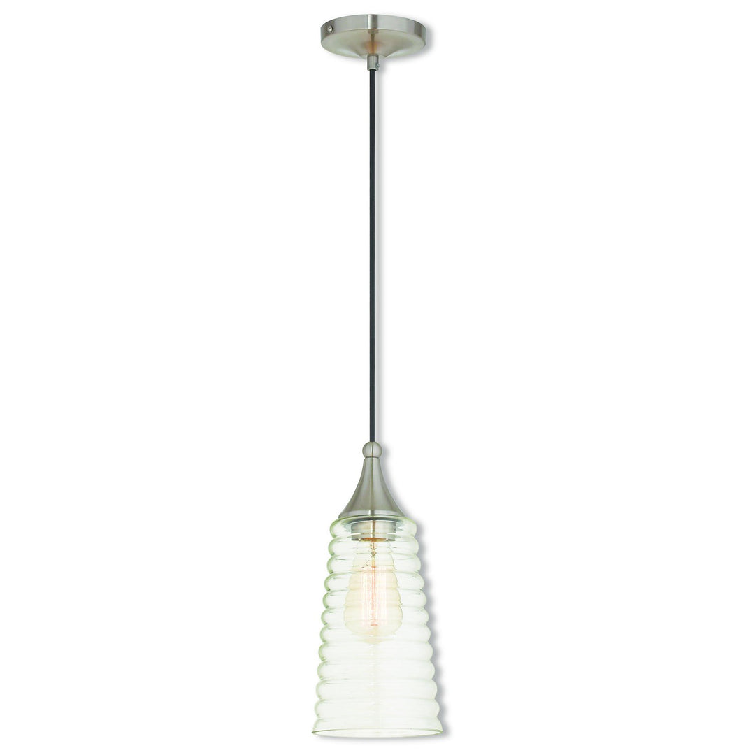 Livex Hand Blown Art Glass Mini Pendants 40637-91 Pendant Light - Brushed Nickel