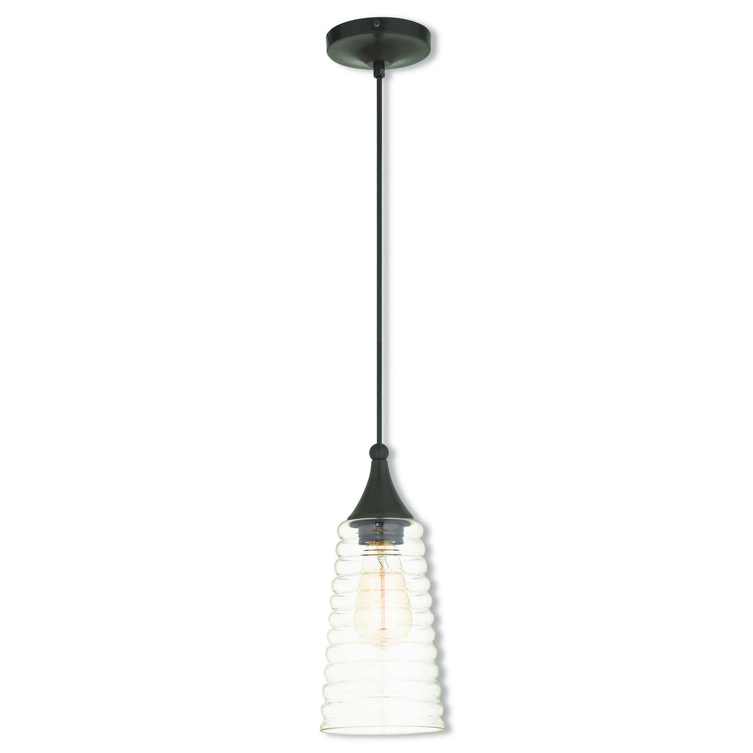 Livex Hand Blown Art Glass Mini Pendants 40637-92 Pendant Light - English Bronze